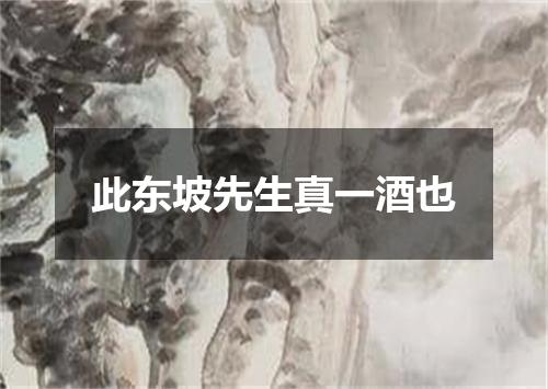 此东坡先生真一酒也