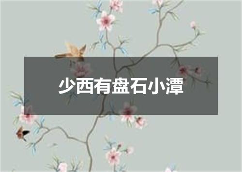 少西有盘石小潭