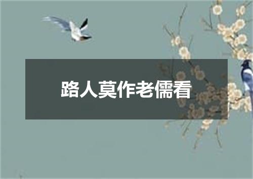 路人莫作老儒看