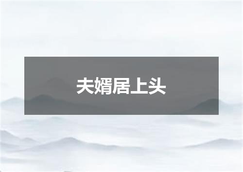 夫婿居上头