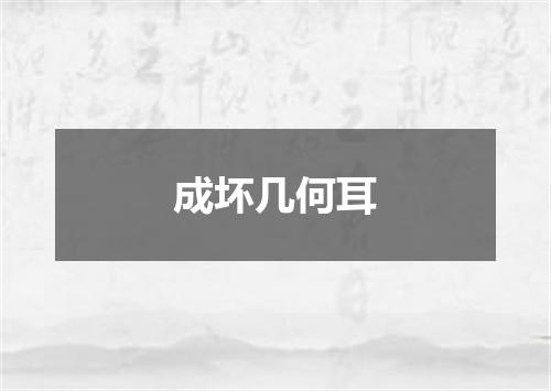 成坏几何耳