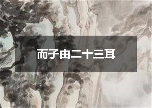 而子由二十三耳