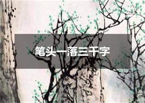 笔头一落三千字