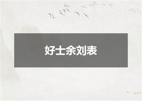 好士余刘表