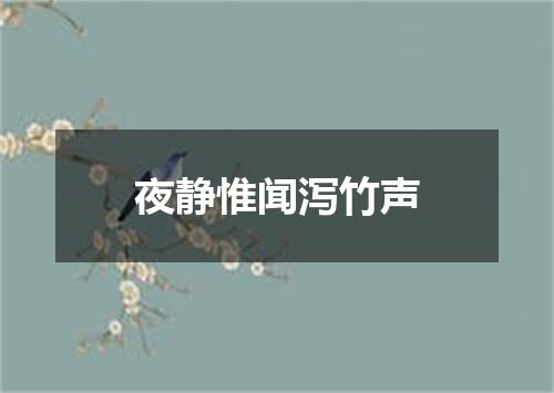 夜静惟闻泻竹声