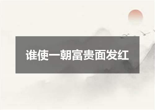 谁使一朝富贵面发红