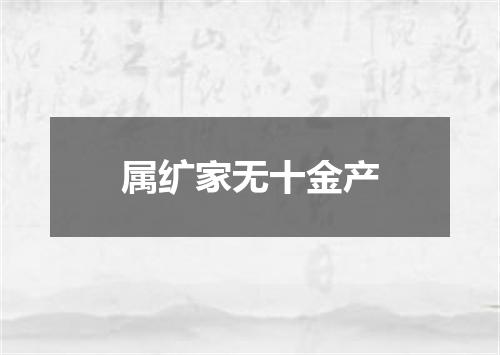 属纩家无十金产