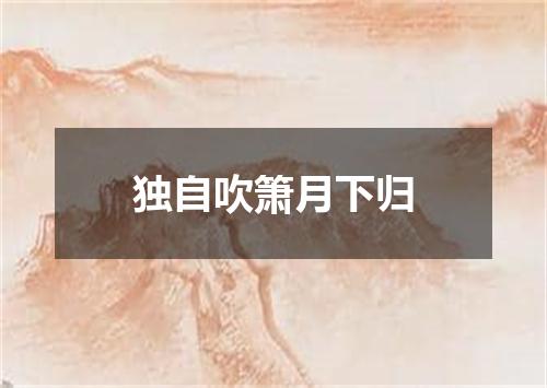 独自吹箫月下归