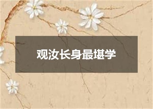 观汝长身最堪学