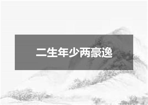 二生年少两豪逸