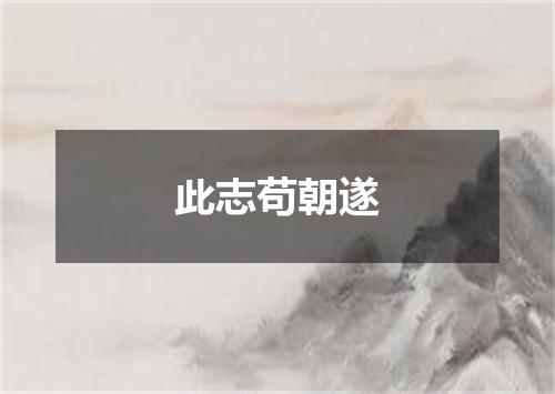 此志苟朝遂