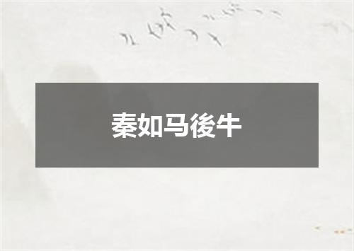 秦如马後牛