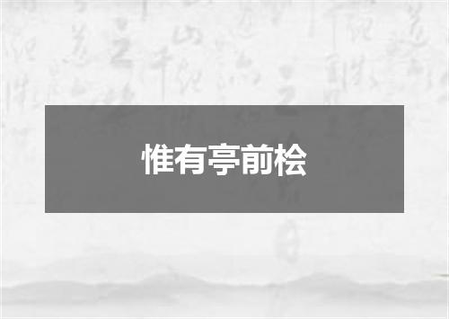 惟有亭前桧
