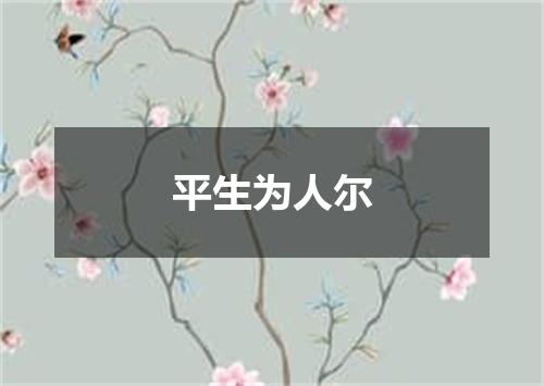平生为人尔
