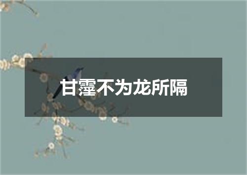 甘霪不为龙所隔