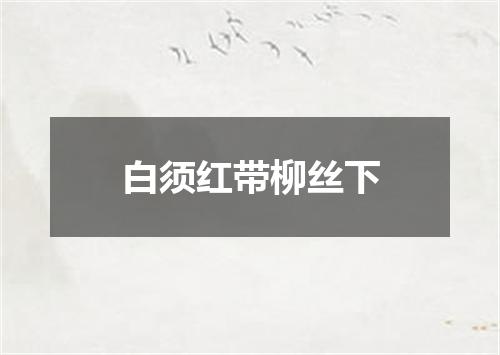 白须红带柳丝下