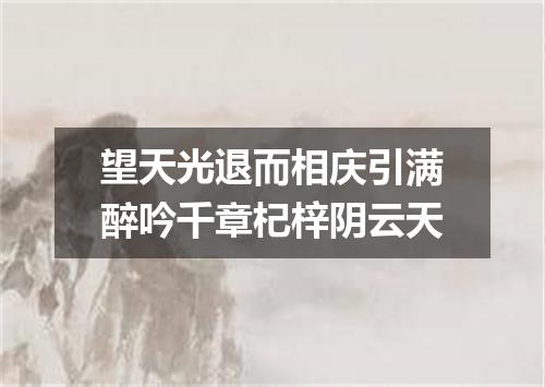 望天光退而相庆引满醉吟千章杞梓阴云天