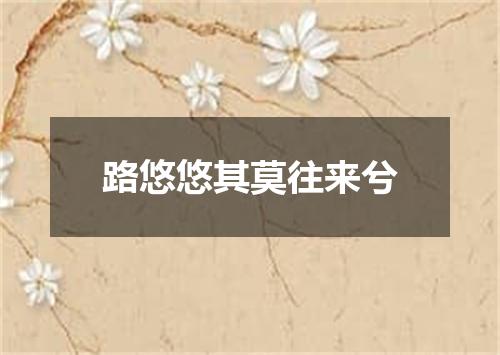 路悠悠其莫往来兮