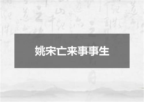 姚宋亡来事事生