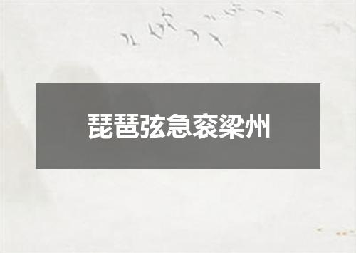 琵琶弦急衮梁州