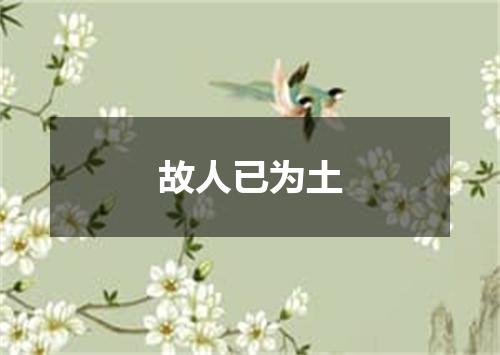 故人已为土