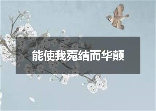 能使我菀结而华颠