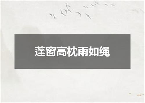 蓬窗高枕雨如绳