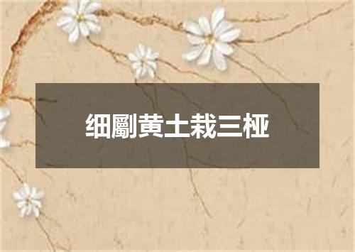 细劚黄土栽三桠