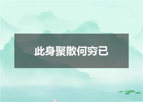 此身聚散何穷已