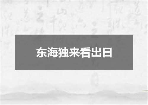 东海独来看出日