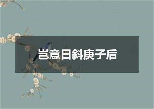 岂意日斜庚子后