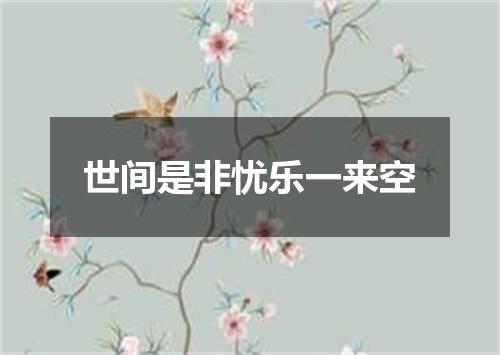 世间是非忧乐一来空