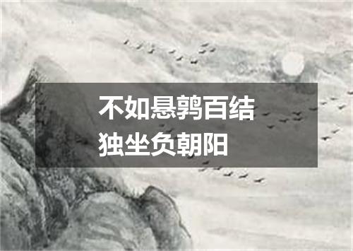 不如悬鹑百结独坐负朝阳