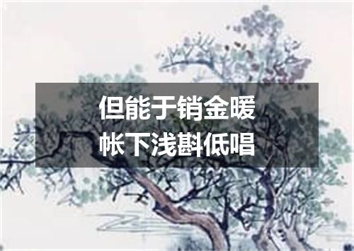 但能于销金暖帐下浅斟低唱