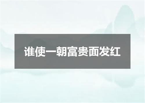 谁使一朝富贵面发红