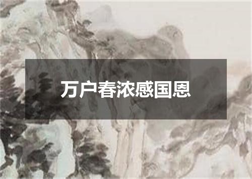 万户春浓感国恩
