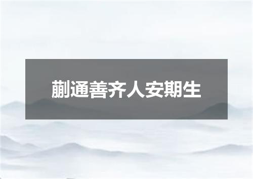 蒯通善齐人安期生