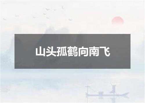 山头孤鹤向南飞