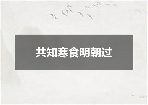 共知寒食明朝过