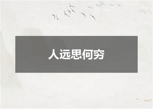 人远思何穷