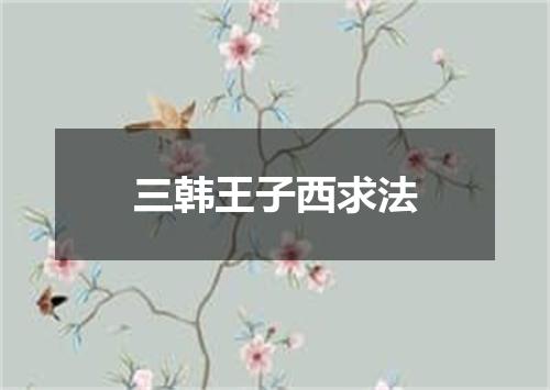 三韩王子西求法