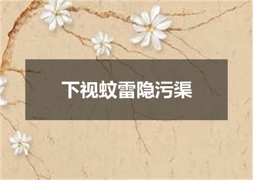 下视蚊雷隐污渠