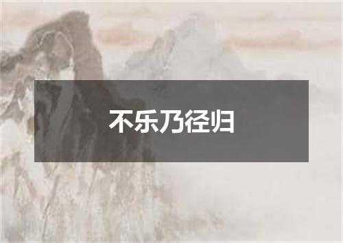 不乐乃径归