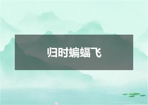 归时蝙蝠飞