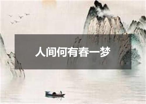 人间何有春一梦
