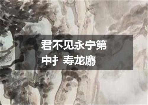 君不见永宁第中扌寿龙麝