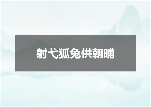 射弋狐兔供朝晡