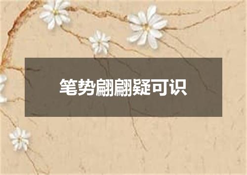 笔势翩翩疑可识