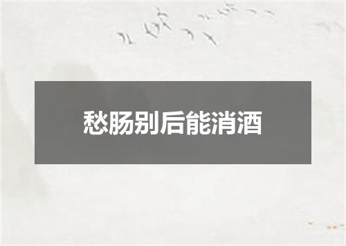 愁肠别后能消酒