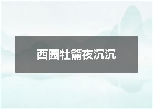 西园牡籥夜沉沉